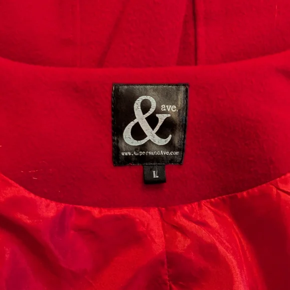 Ampersand Avenue Womens Red Coat With Bow Size Large - Picture 2 of 11